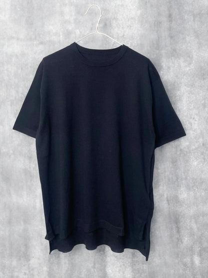 UNISEX, CoolMax 14G Jersey, #VL951012, 1/2 slv. Oversized CREW, 55% Cotton 45% Polyester, BLACK (C）