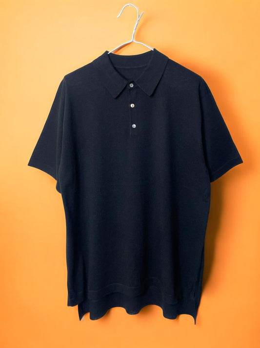 Cool Max Jersey, VL951013, S/S Oversized Polo, 55% Cotton 45% Polyester, BLACK