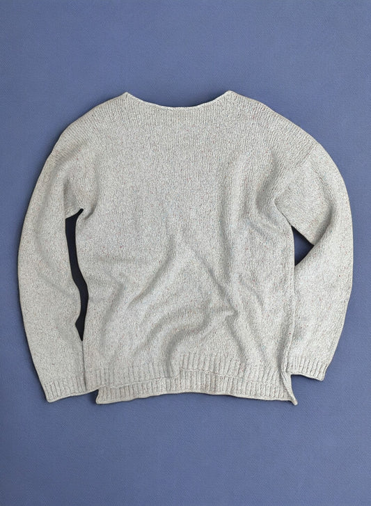 UNISEX, Silk Noil /Linen Jersey Knit, Unisex L/S CREW SWEATER, VL951016, SIL/LINEN/COTTON,   NATURAL MIX