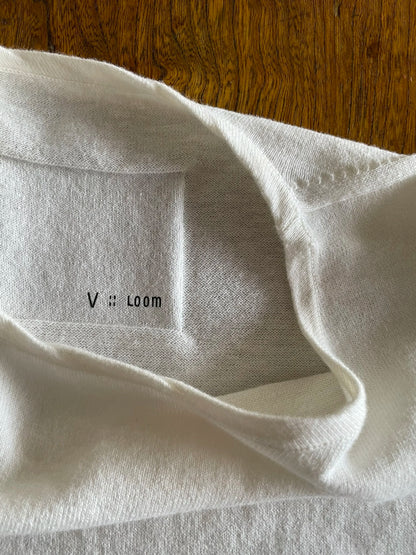 Cotton/Cashmere FINE JZ.KNIT, 95% Cotton 5% Cashmere, L/S CREW, 9511052, WHITE