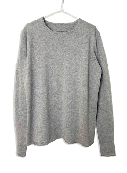 Cotton/Cashmere FINE JZ.KNIT, 95% Cotton 5% Cashmere, L/S CREW, 9511052, HT GREY