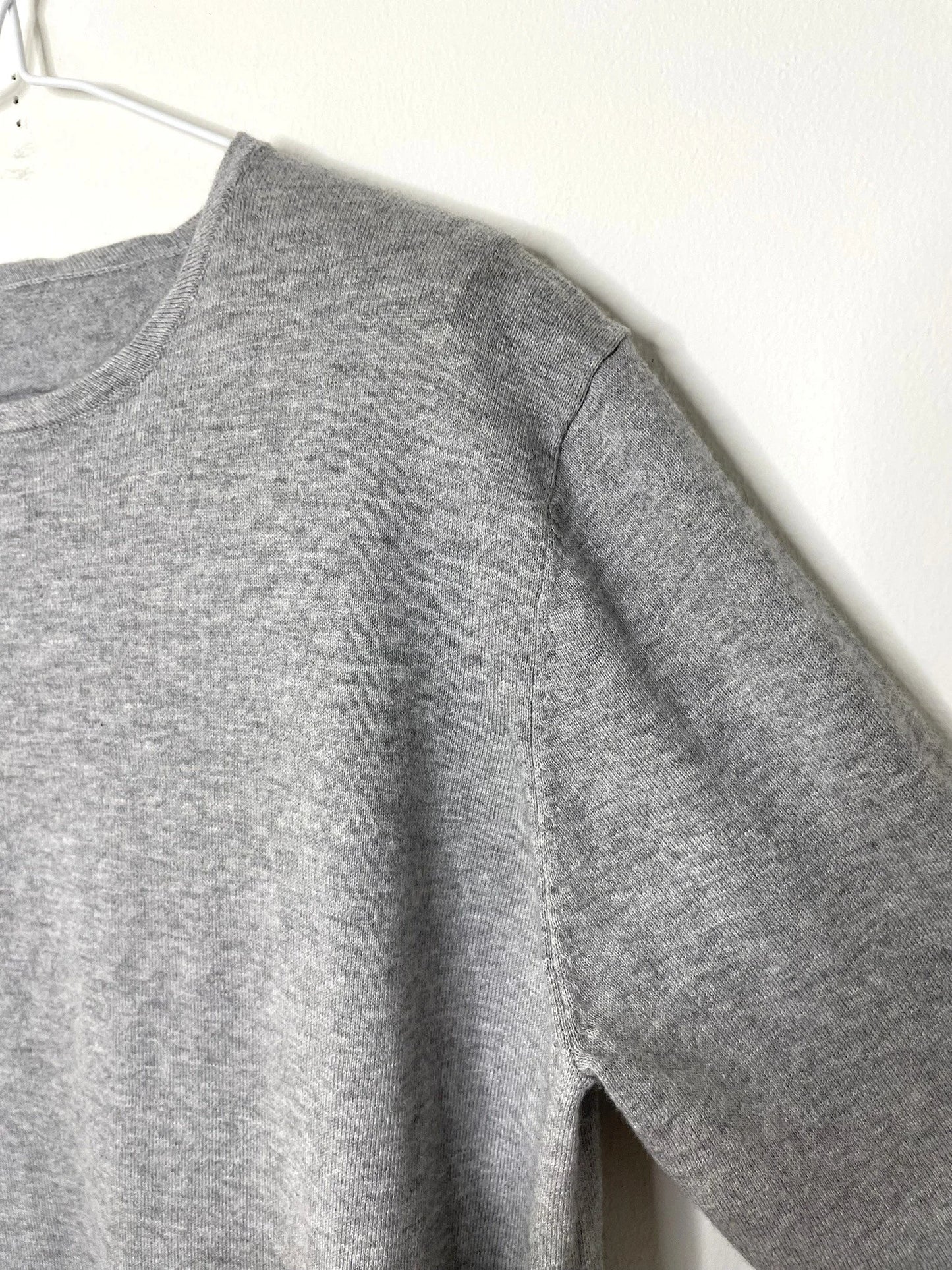 Cotton/Cashmere FINE JZ.KNIT, 95% Cotton 5% Cashmere, L/S CREW, 9511052, HT GREY
