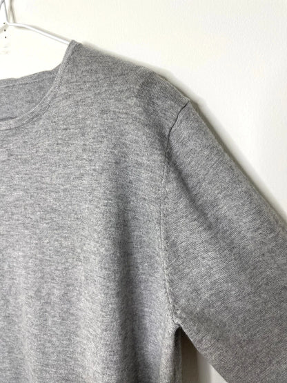 Cotton/Cashmere FINE JZ.KNIT, 95% Cotton 5% Cashmere, L/S CREW, 9511052, HT GREY