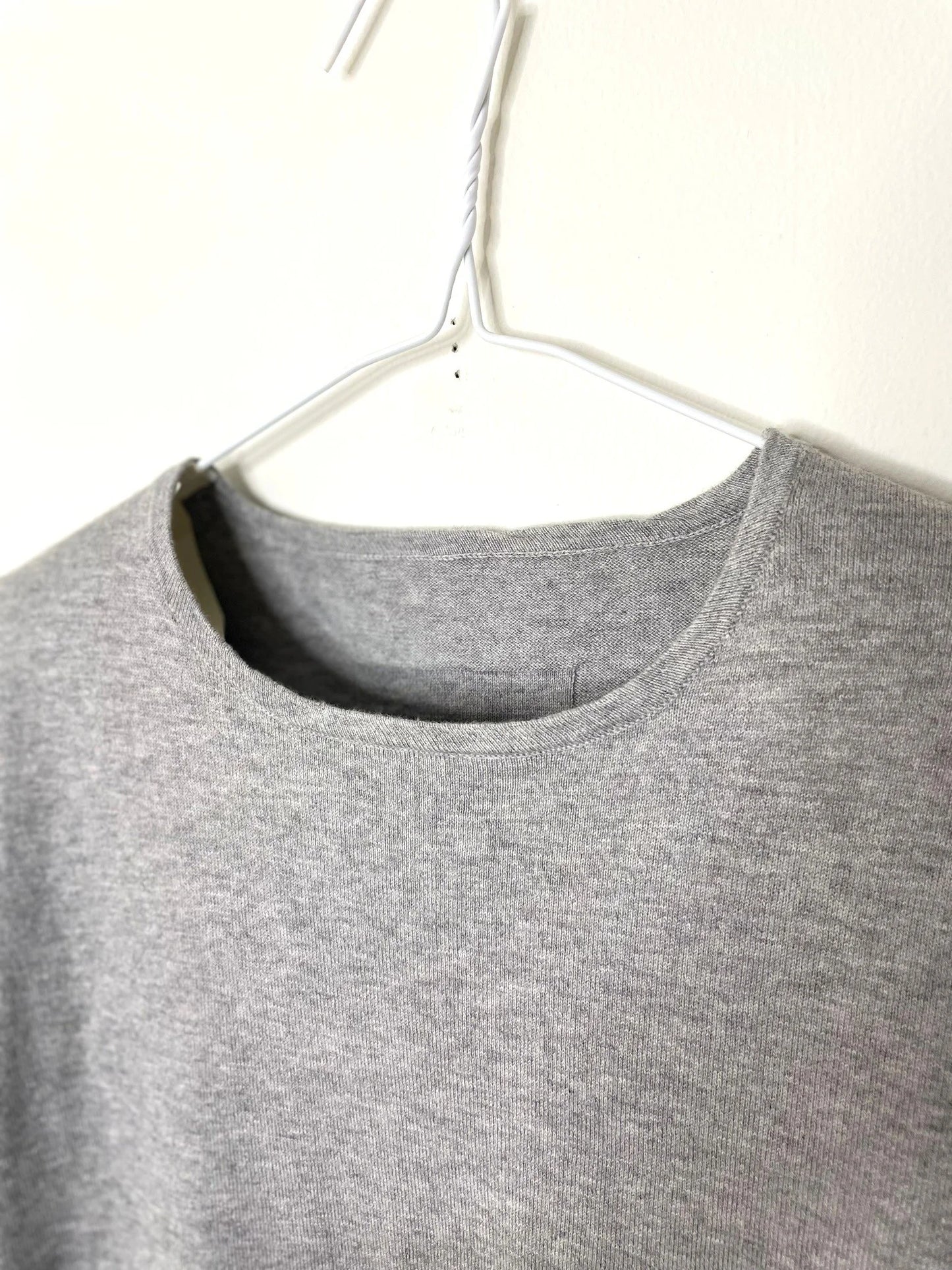 Cotton/Cashmere FINE JZ.KNIT, 95% Cotton 5% Cashmere, L/S CREW, 9511052, HT GREY
