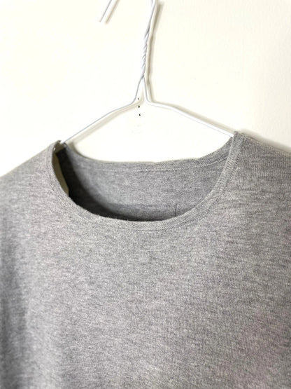 Cotton/Cashmere FINE JZ.KNIT, 95% Cotton 5% Cashmere, L/S CREW, 9511052, HT GREY