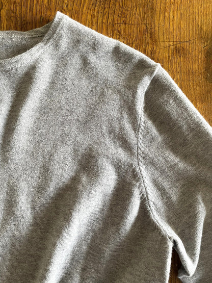 Cotton/Cashmere FINE JZ.KNIT, 95% Cotton 5% Cashmere, L/S CREW, 9511052, HT GREY