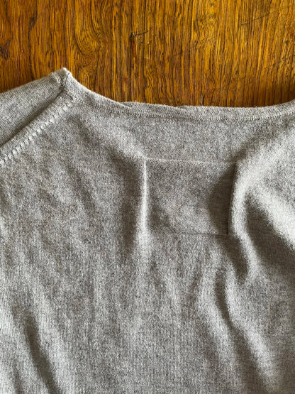 Cotton/Cashmere FINE JZ.KNIT, 95% Cotton 5% Cashmere, L/S CREW, 9511052, HT GREY