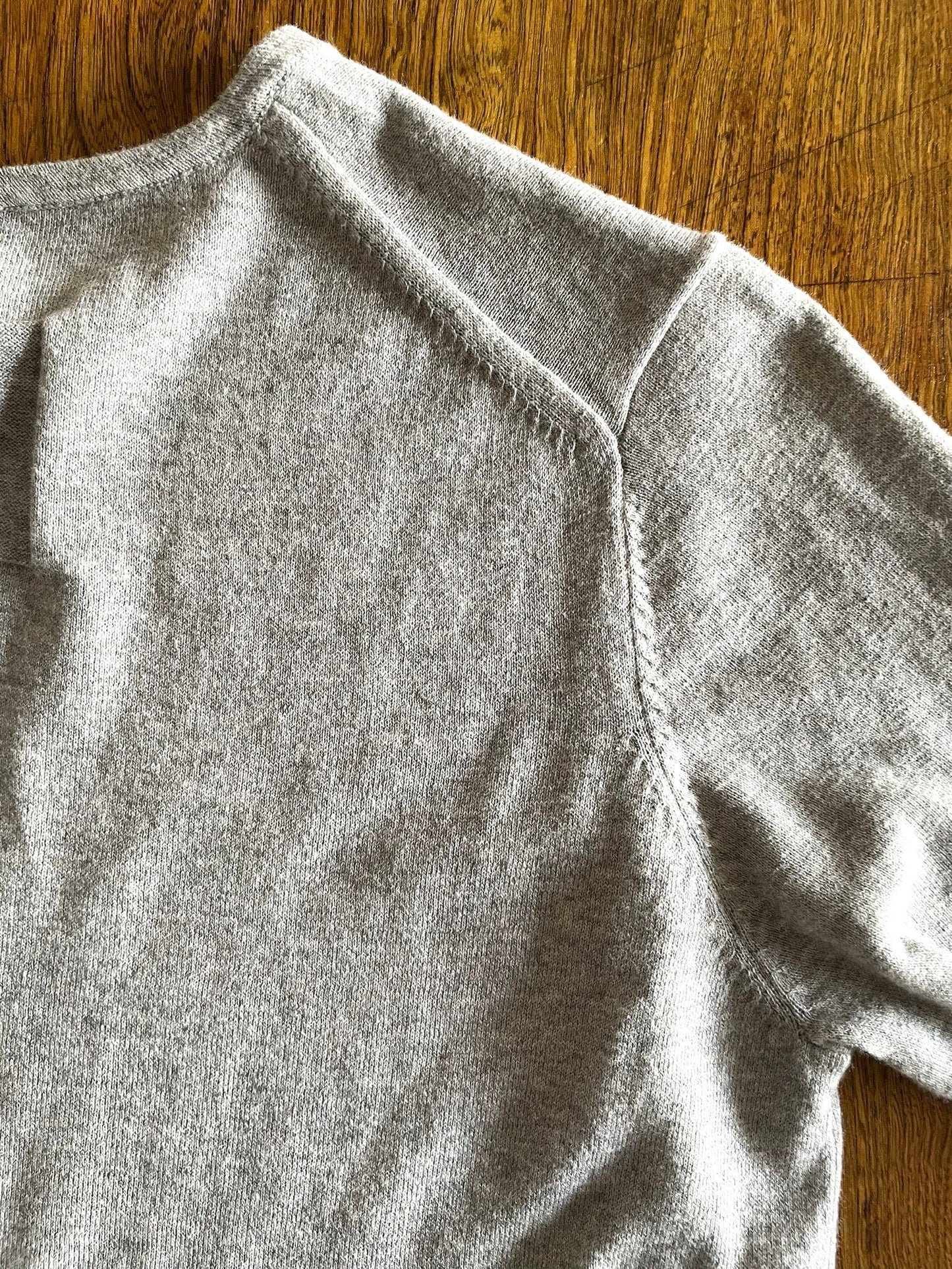 Cotton/Cashmere FINE JZ.KNIT, 95% Cotton 5% Cashmere, L/S CREW, 9511052, HT GREY