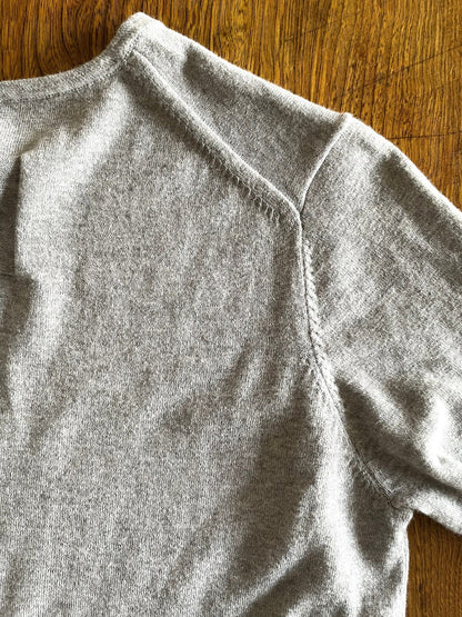 Cotton/Cashmere FINE JZ.KNIT, 95% Cotton 5% Cashmere, L/S CREW, 9511052, HT GREY