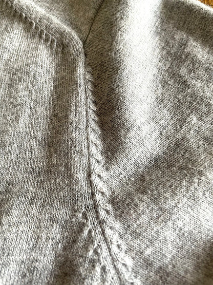 Cotton/Cashmere FINE JZ.KNIT, 95% Cotton 5% Cashmere, L/S CREW, 9511052, HT GREY