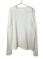Cotton/Cashmere FINE JZ.KNIT, 95% Cotton 5% Cashmere, L/S CREW, 9511052, WHITE