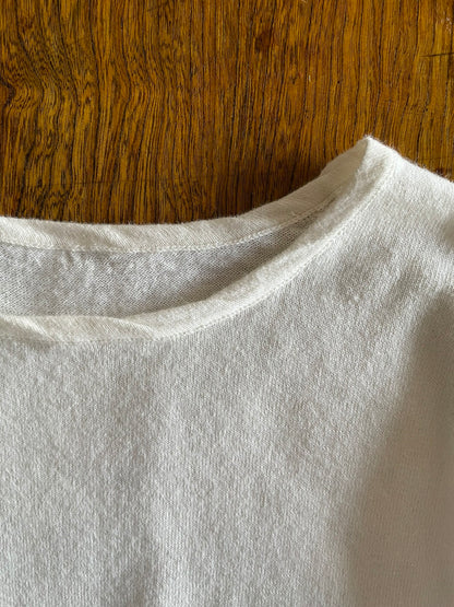 Cotton/Cashmere FINE JZ.KNIT, 95% Cotton 5% Cashmere, L/S CREW, 9511052, WHITE