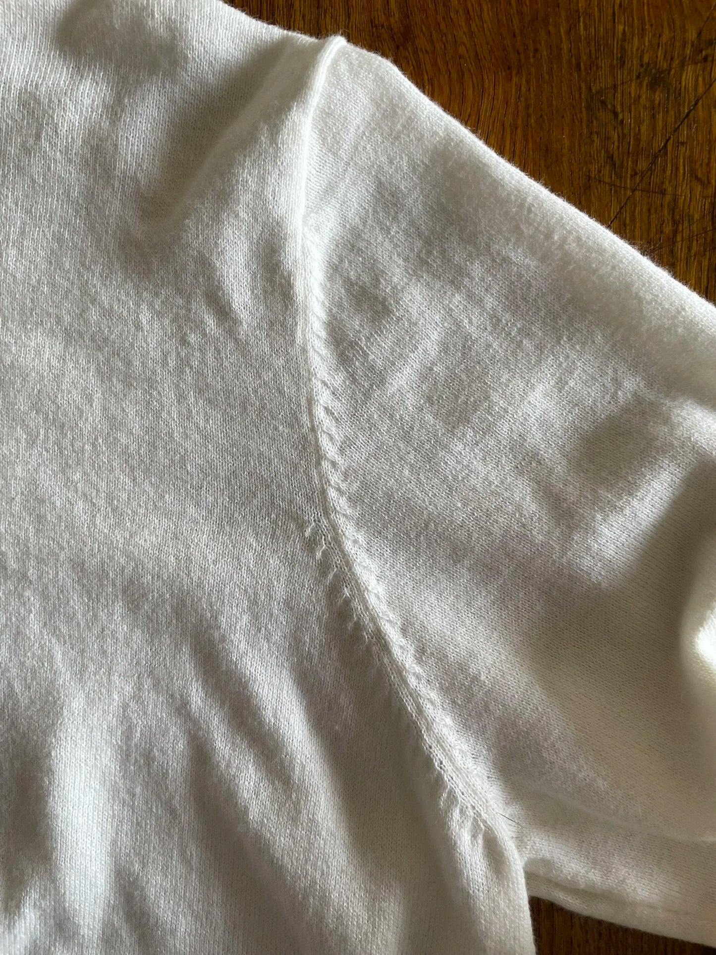 Cotton/Cashmere FINE JZ.KNIT, 95% Cotton 5% Cashmere, L/S CREW, 9511052, WHITE