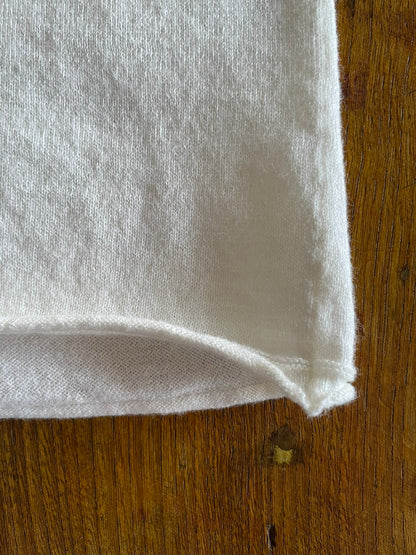 Cotton/Cashmere FINE JZ.KNIT, 95% Cotton 5% Cashmere, L/S CREW, 9511052, WHITE