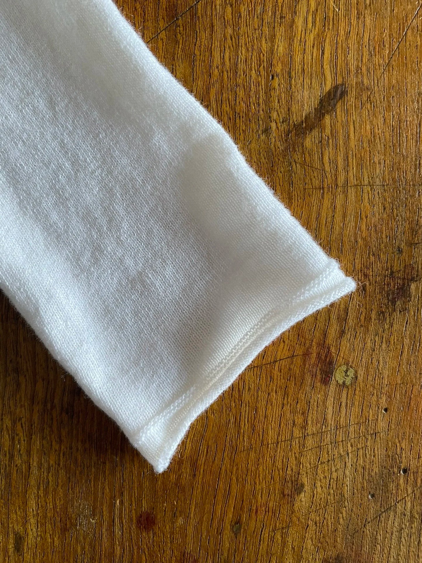 Cotton/Cashmere FINE JZ.KNIT, 95% Cotton 5% Cashmere, L/S CREW, 9511052, WHITE