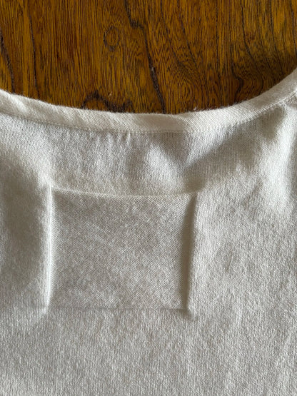 Cotton/Cashmere FINE JZ.KNIT, 95% Cotton 5% Cashmere, L/S CREW, 9511052, WHITE