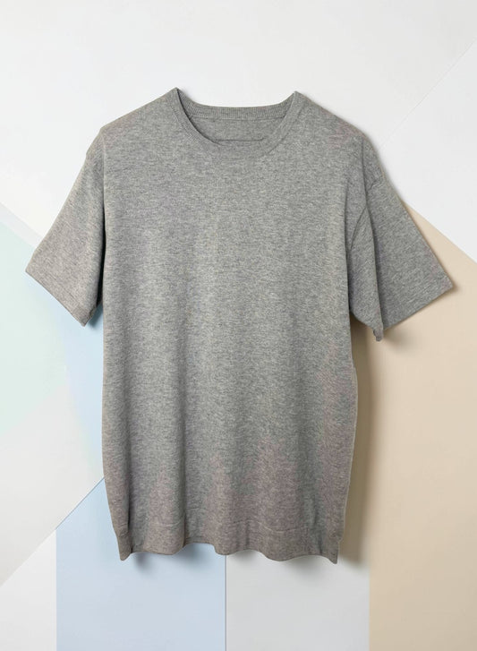 ユニセックス コットン／カシミア ファイン JZ.ニット 9511053 半袖 セットインラグラン クルー Tシャツ コットン95%カシミア5%　