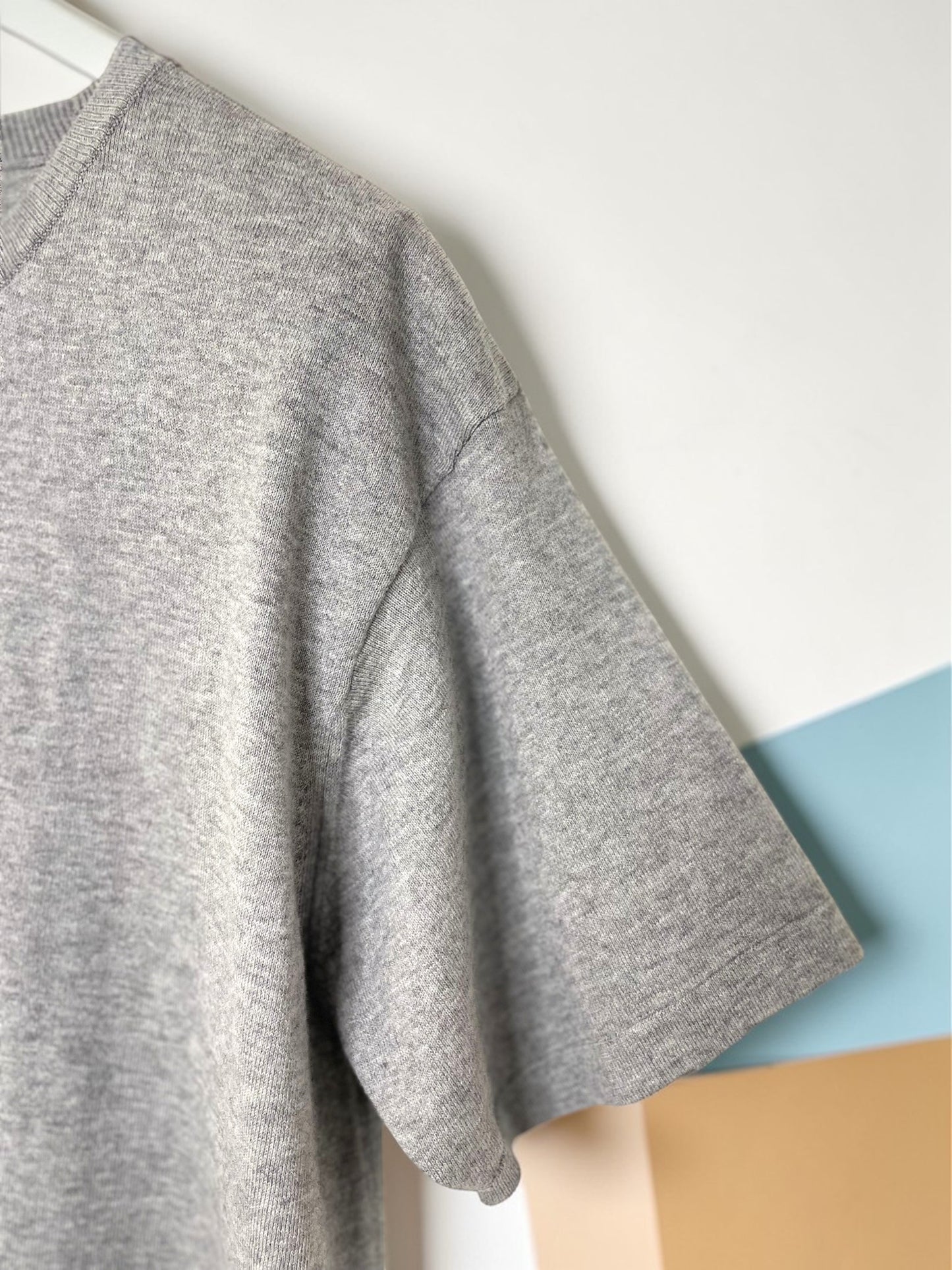 ユニセックス コットン／カシミア ファイン JZ.ニット 9511053 半袖 セットインラグラン クルー Tシャツ コットン95%カシミア5%　