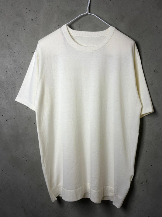 ユニセックス コットン／カシミア ファイン JZ.ニット 9511053 半袖 セットインラグラン クルー Tシャツ コットン95%カシミア5%　
