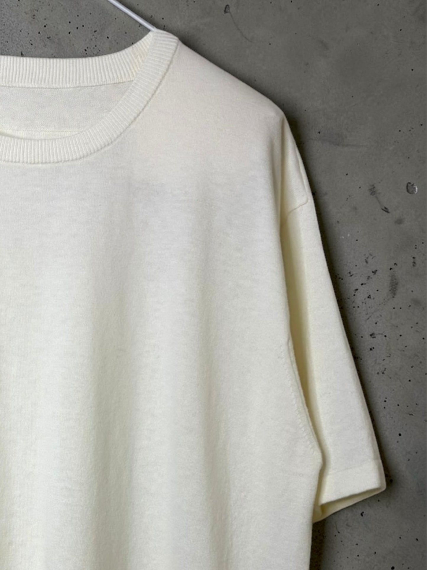 ユニセックス コットン／カシミア ファイン JZ.ニット 9511053 半袖 セットインラグラン クルー Tシャツ コットン95%カシミア5%　