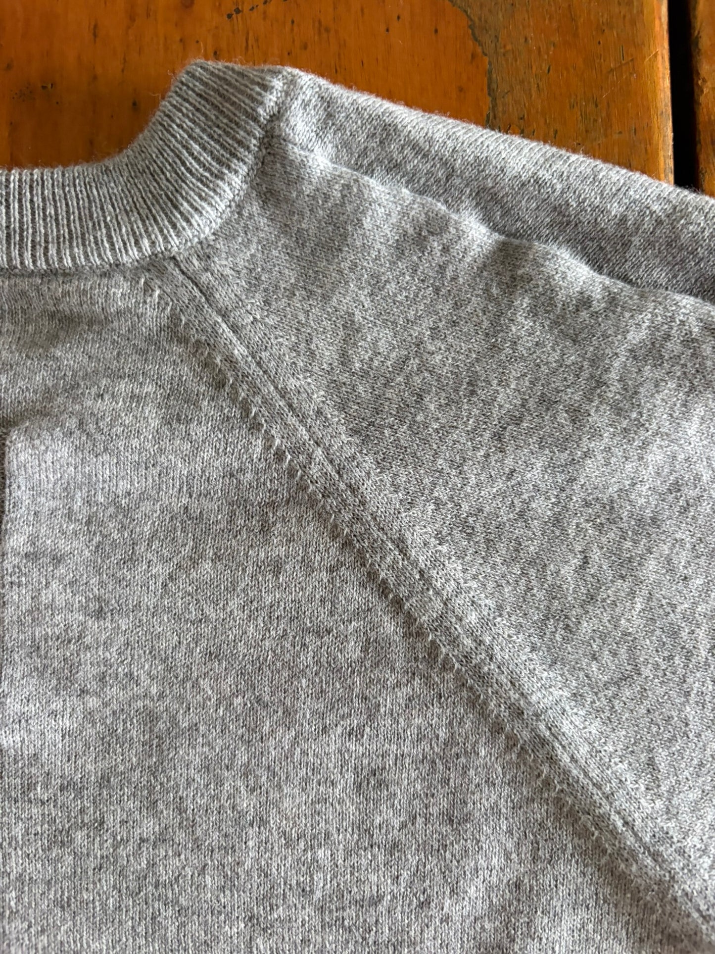 ユニセックス コットン／カシミア ファイン JZ.ニット 9511054 長袖 セットインラグラン クルー Tシャツ コットン95%カシミア5%