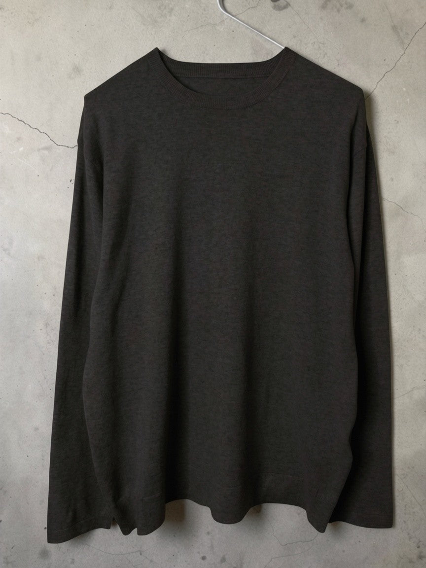 ユニセックス コットン／カシミア ファイン JZ.ニット 9511054 長袖 セットインラグラン クルー Tシャツ コットン95%カシミア5%