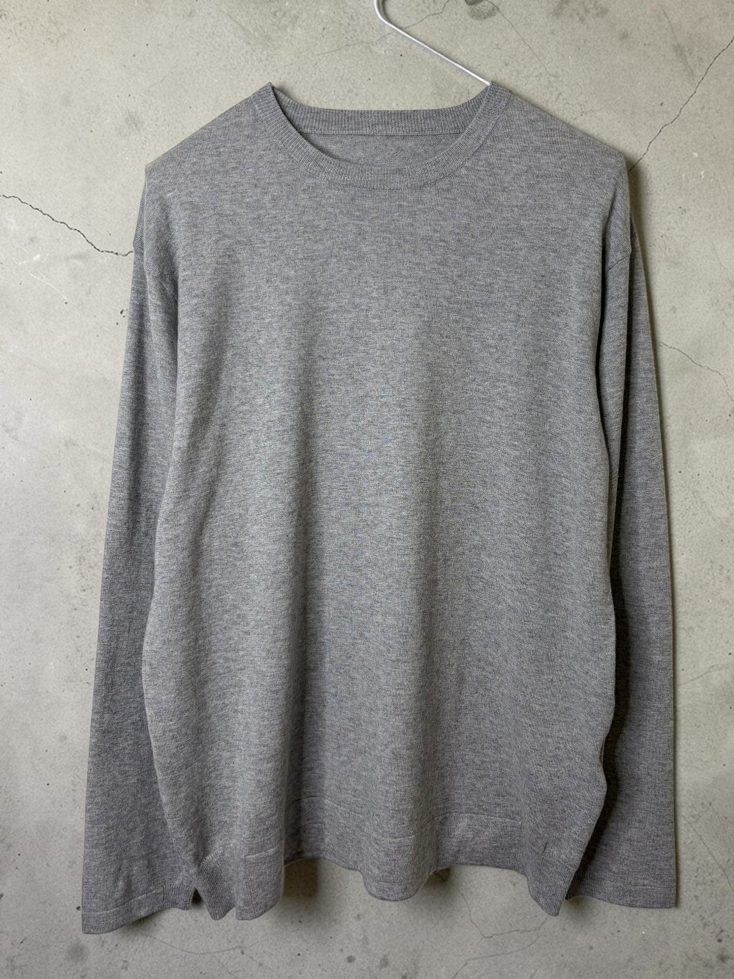 ユニセックス コットン／カシミア ファイン JZ.ニット 9511054 長袖 セットインラグラン クルー Tシャツ コットン95%カシミア5%