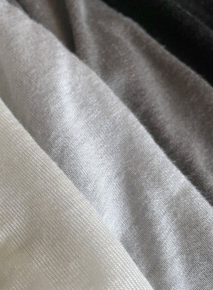 CASHMERE SILK JERSEY, 86%tencel 5%silk 4%cashmere, #842-870, LS CREW, WHITE