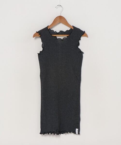 Gauze Rib, Tanktop  # 802-741, charcoal