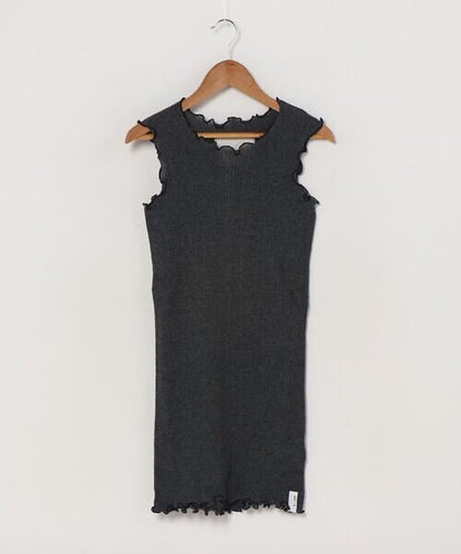 Gauze Rib, Tanktop  # 802-741, charcoal