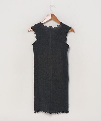 Gauze Rib, Tanktop  # 802-741, charcoal