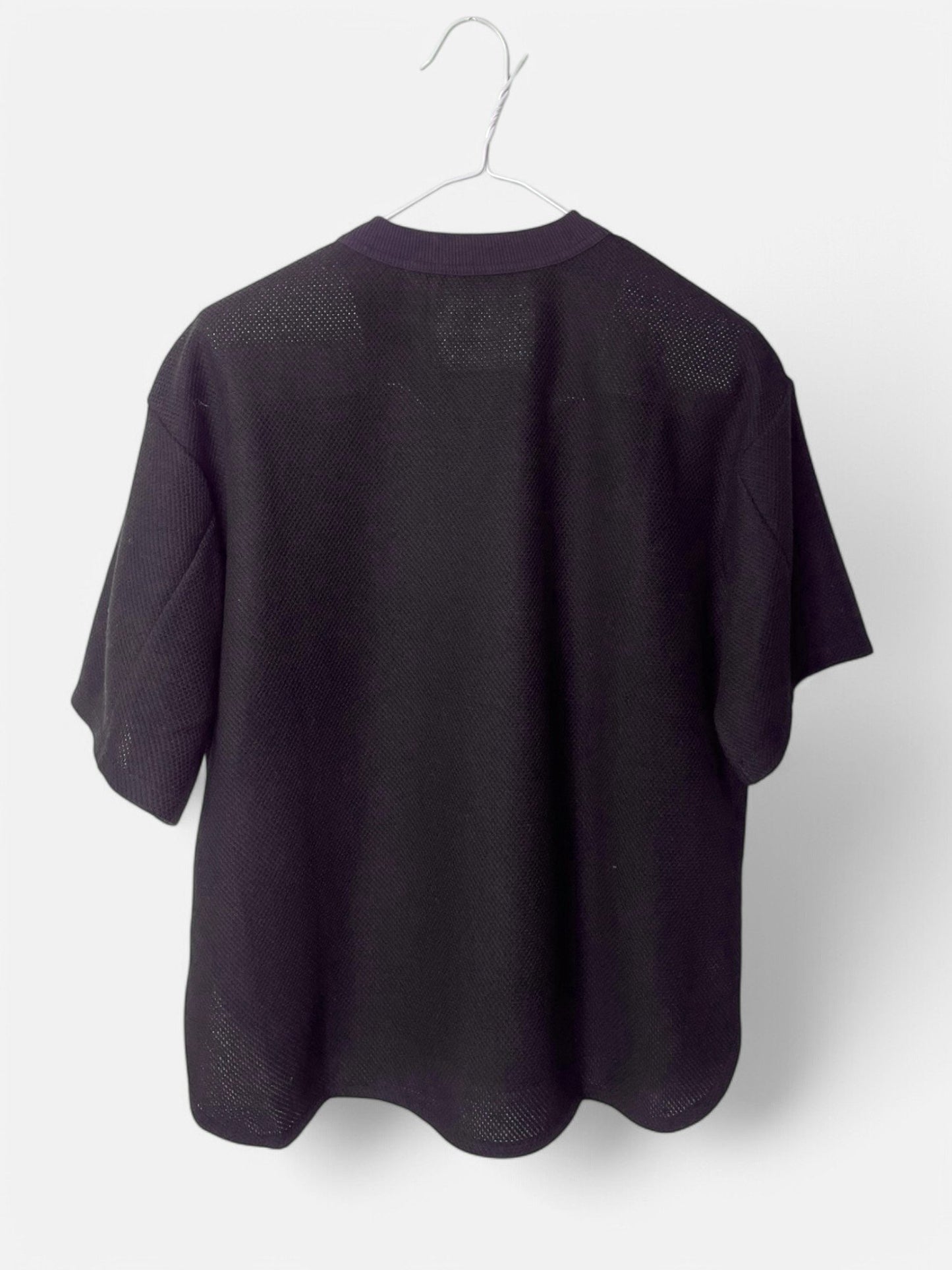 COTTON MESH, SS CREW, #851-887, cotton 55% Polyester 45%, BLACK