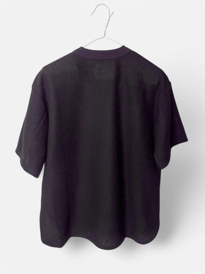 COTTON MESH, SS CREW, #851-887, cotton 55% Polyester 45%, BLACK