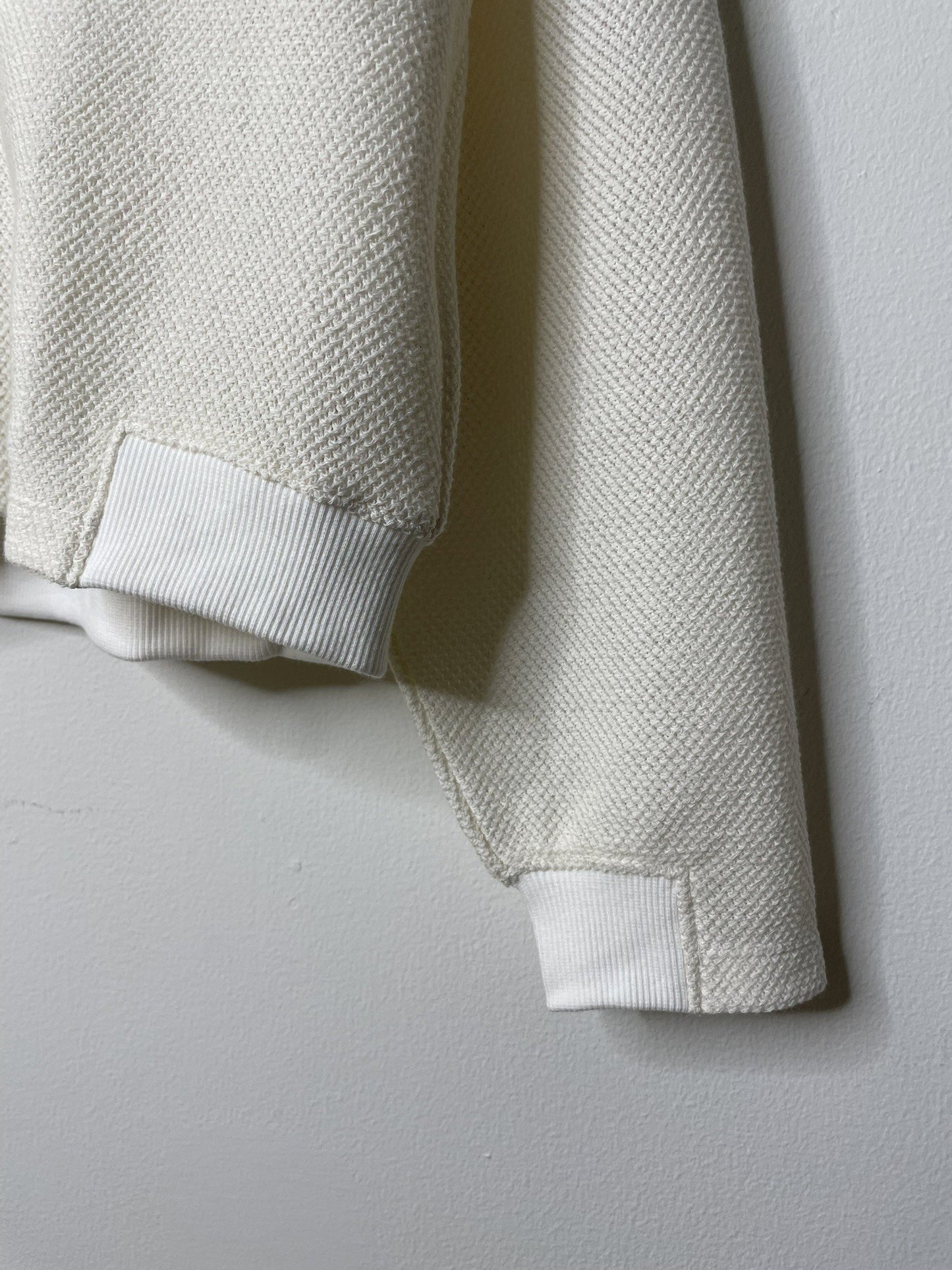 COTTON MESH, LS CARDIGAN, #851-888, cotton 55% Polyester 45%, WHITE