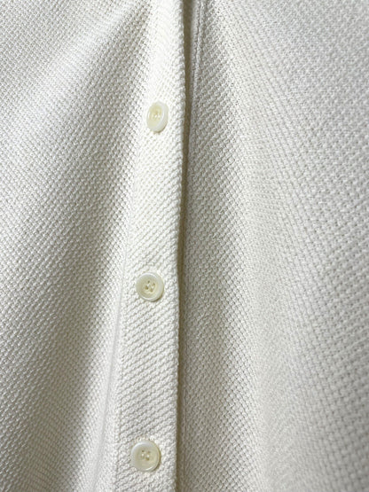 COTTON MESH, LS CARDIGAN, #851-888, cotton 55% Polyester 45%, WHITE