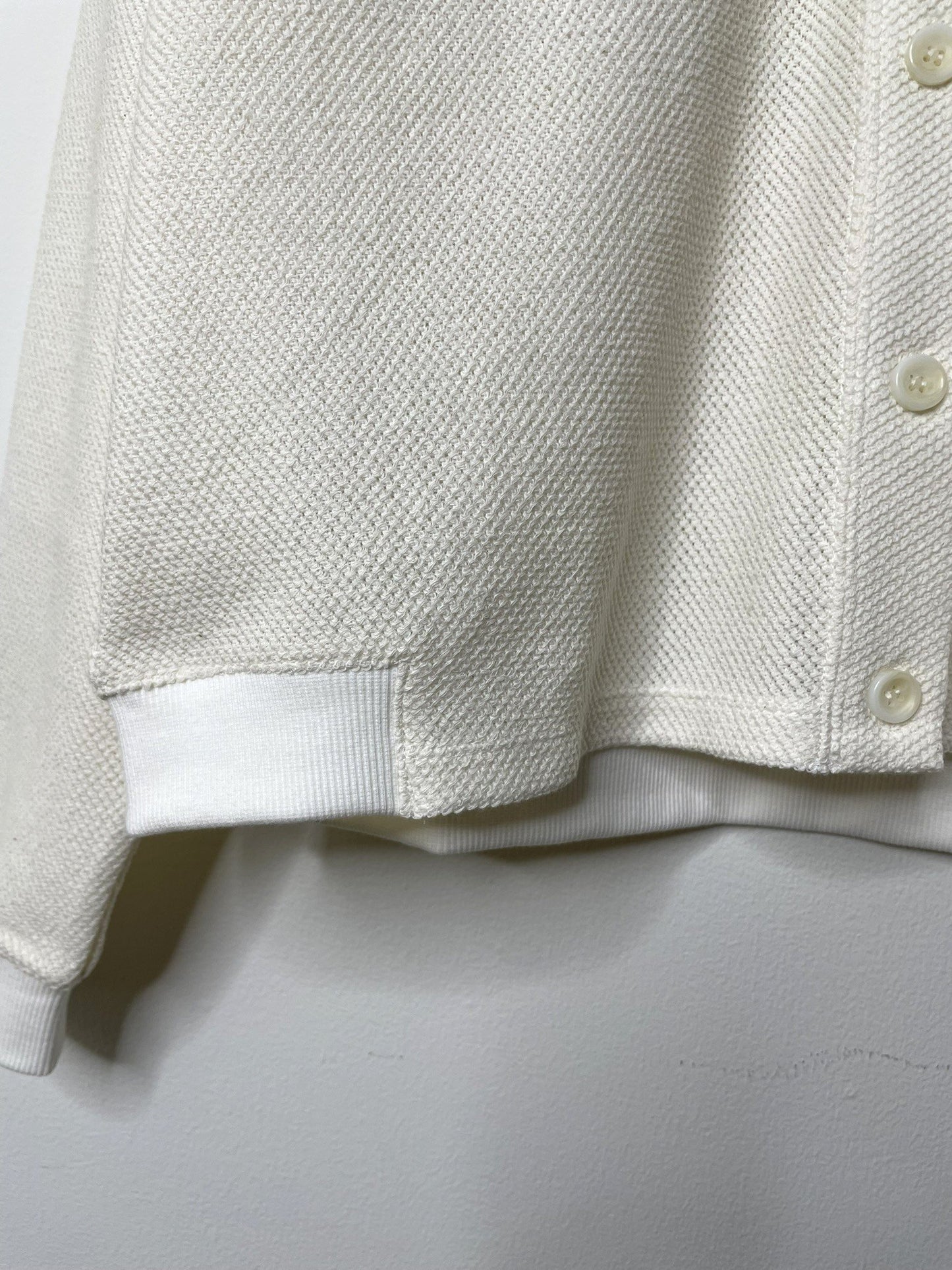 COTTON MESH, LS CARDIGAN, #851-888, cotton 55% Polyester 45%, WHITE