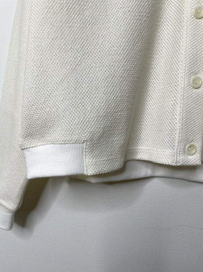 COTTON MESH, LS CARDIGAN, #851-888, cotton 55% Polyester 45%, WHITE