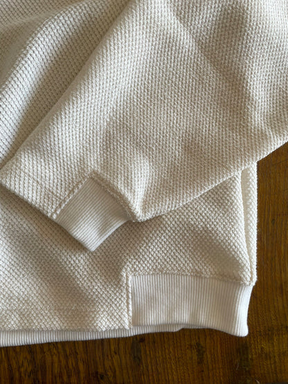 COTTON MESH, LS CARDIGAN, #851-888, cotton 55% Polyester 45%, WHITE