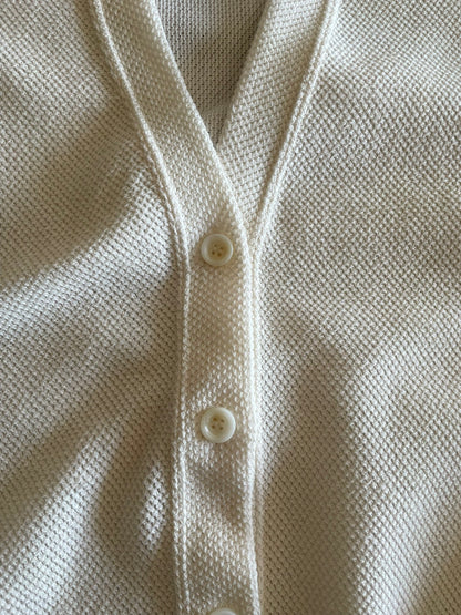 COTTON MESH, LS CARDIGAN, #851-888, cotton 55% Polyester 45%, WHITE