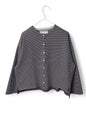 COTTON BOARDER, LS CARDIGAN, #851-886, cotton 100%, NAVY-NATURAL, OS