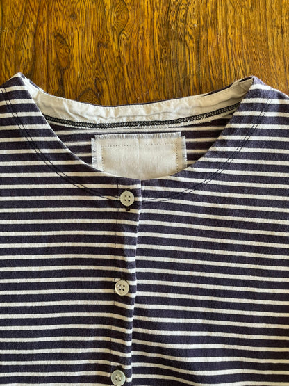 COTTON BOARDER, LS CARDIGAN, #851-886, cotton 100%, NAVY-NATURAL, OS