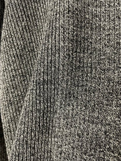 (MELANGE) Super Fine Merino 10Gauge Waffle/Rib Combo, WOOL 100%, #VL9421044, L/S CREW, HETHER BLACK