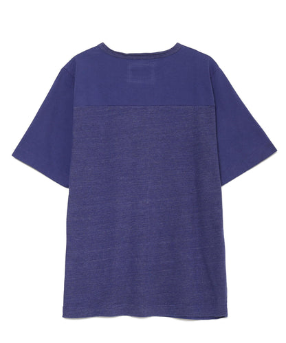 Old Cotton JZ Combo SS Crew Back Panel Contrast,100%Cotton x 70%Cotton30%Polyester, #181759, NAVY