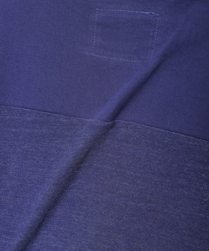 Old Cotton JZ Combo SS Crew Back Panel Contrast,100%Cotton x 70%Cotton30%Polyester, #181759, NAVY