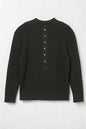 Extra-Long lament Cotton, VL9221014, L/S HENLEY TOP, BLACK