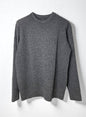 (MELANGE) Super Fine Merino 10Gauge Waffle/Rib Combo, WOOL 100%, #VL9421044, L/S CREW, HETHER BLACK