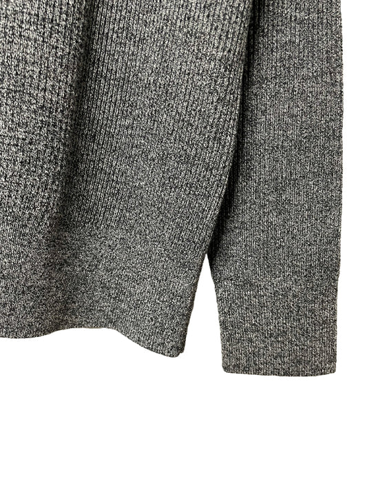 (MELANGE) Super Fine Merino 10Gauge Waffle/Rib Combo, WOOL 100%, #VL9421044, L/S CREW, HETHER CHARCOAL