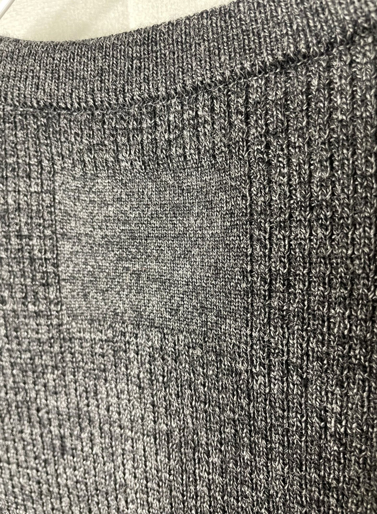 (MELANGE) Super Fine Merino 10Gauge Waffle/Rib Combo, WOOL 100%, #VL9421044, L/S CREW, HETHER CHARCOAL