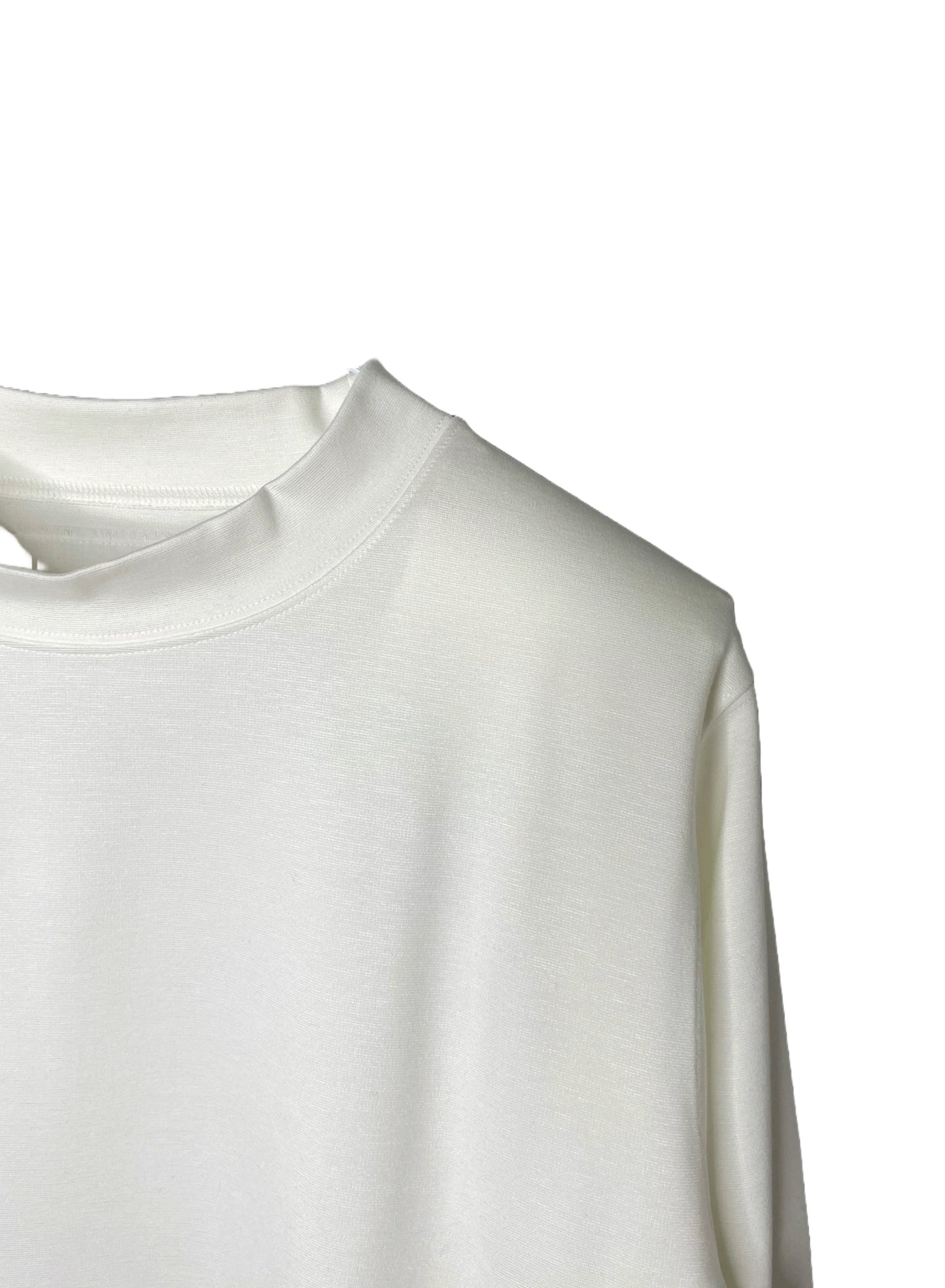 Stretch Ponte Blend , 69% Rayon  29% NYLON  2% POLYURETHANE, #VLR722095, LS CREW, WHITE
