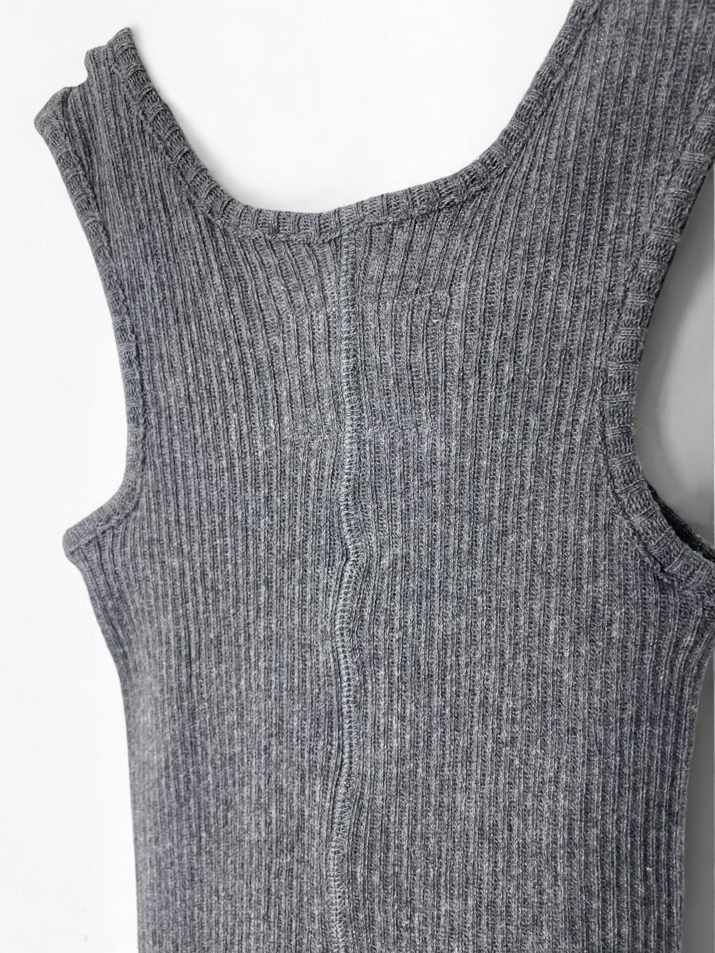 GAUZE RIB, TANKTOP,  851-881 , 100%cotton, CHARCOAL, OS
